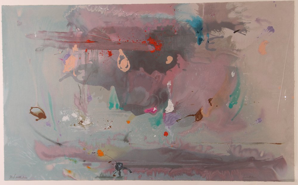 Helen Frankenthaler "Grey Fireworks" signed serigraph (1 of 6)