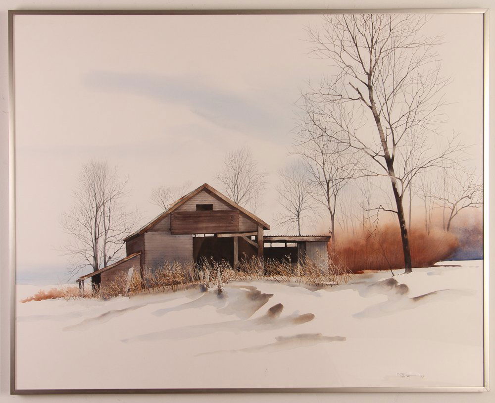 Charles Pitcher 1997 watercolor "Open Barn" (1 of 6)
