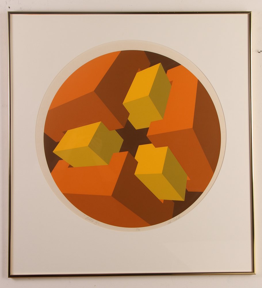 Marko Spalatin orig serigraph Oblik VII: Artist: Spalatin, Marko (Croatian/American b. 1945) Title: Oblik VII Medium: serigraph printed in colors Dimensions: 21 inches in diameter Edition: Jul-70 Signature: pencil signed