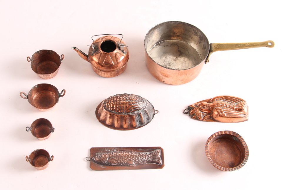 Collection of 10 Copper Cooking Miniatures (1 of 4)