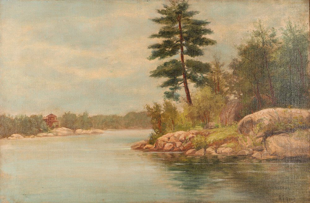 A. F. King Lake Landscape with House on Shoreline (1 of 6)