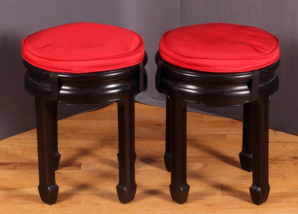 Pair of Chinese Hardwood Stools (1 of 6)