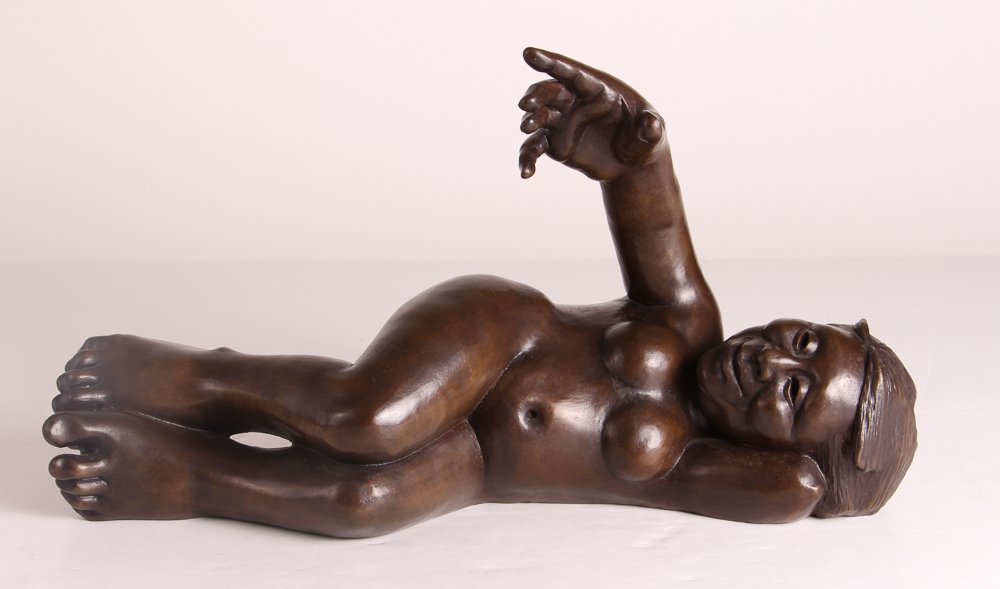 Roxanne Swentzell 2001 bronze "Hold My Hand" (1 of 7)