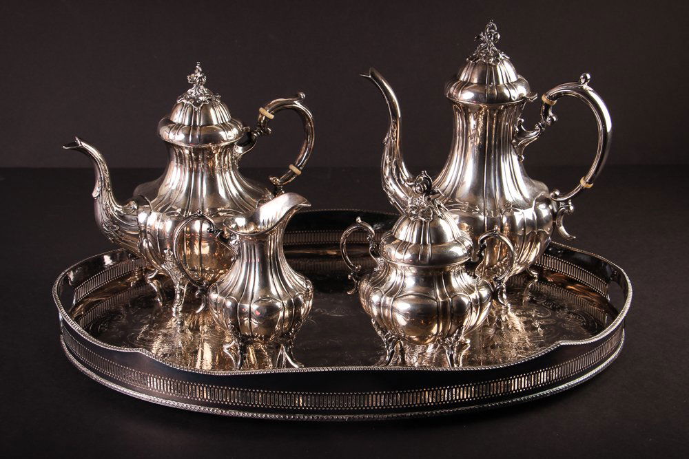Reed & Barton 4 pc. Sterling Coffee & Tea Set (1 of 10)