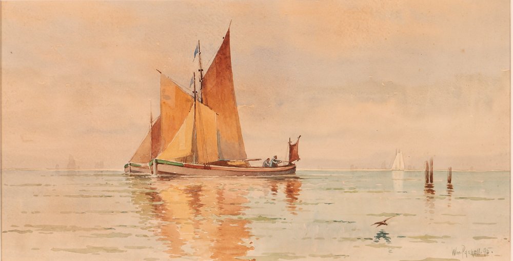 William Frederick Paskell Watercolor of Sailboats (1 of 6)