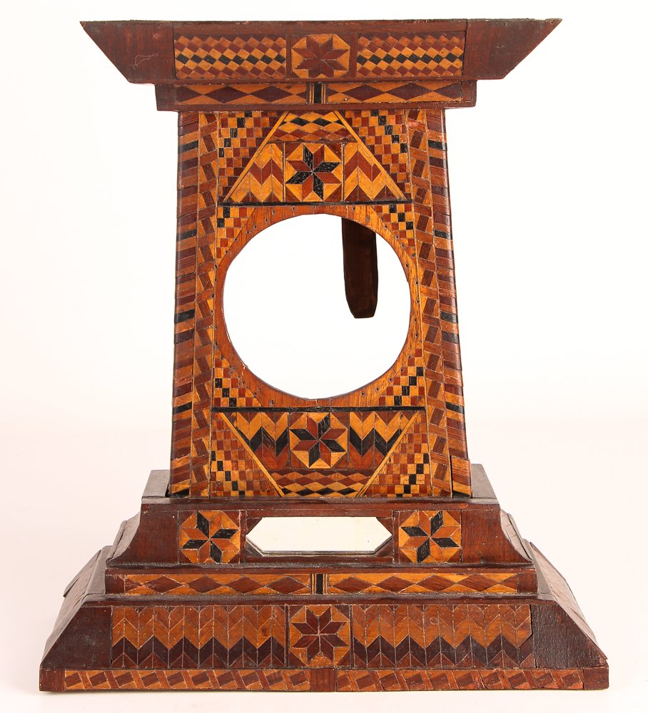 Fine Marquetry Star Pattern Folk Art Clock Frame (1 of 6)