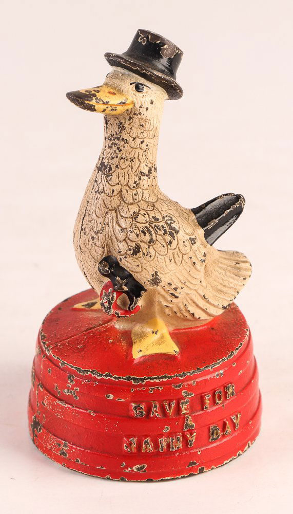 Hubley Cast Iron Save For a Rainy Day Duck Bank (1 of 6)