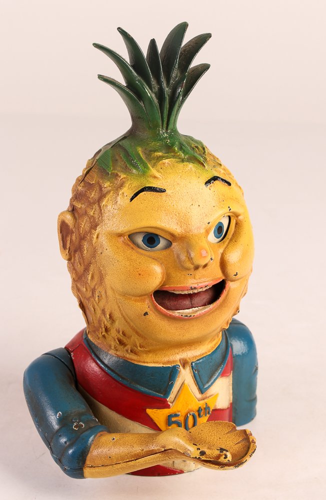 HAWAII "PENNY PINEAPPLE" MECHANICAL BANK (1 of 6)