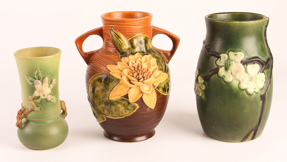 Three Various Floral Pattern Roseville Ceramics (1 of 6)