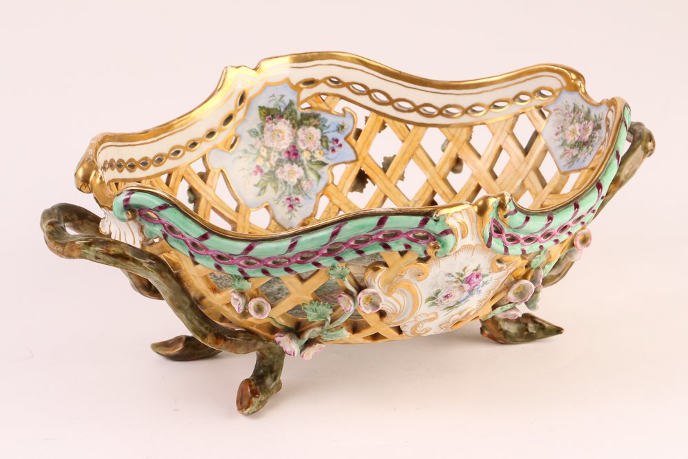 Fine Royal Berlin Porcelain Reticulated Footed Bowl (1 of 8)