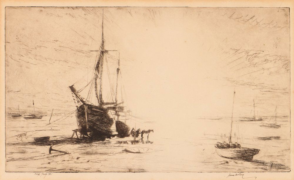 James McBey Mersea Sunset Trial Proof III 1924 (1 of 7)