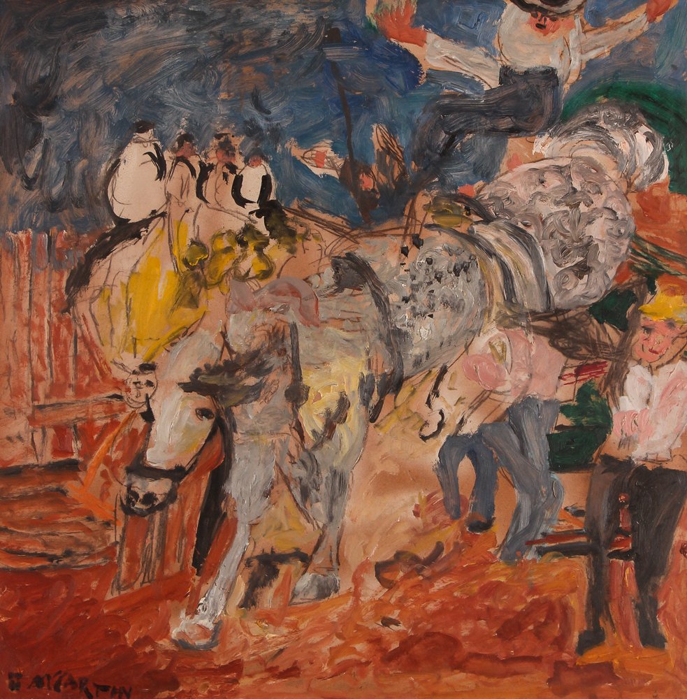 Justin McCarthy oil on wood panel Horse & Man (1 of 6)