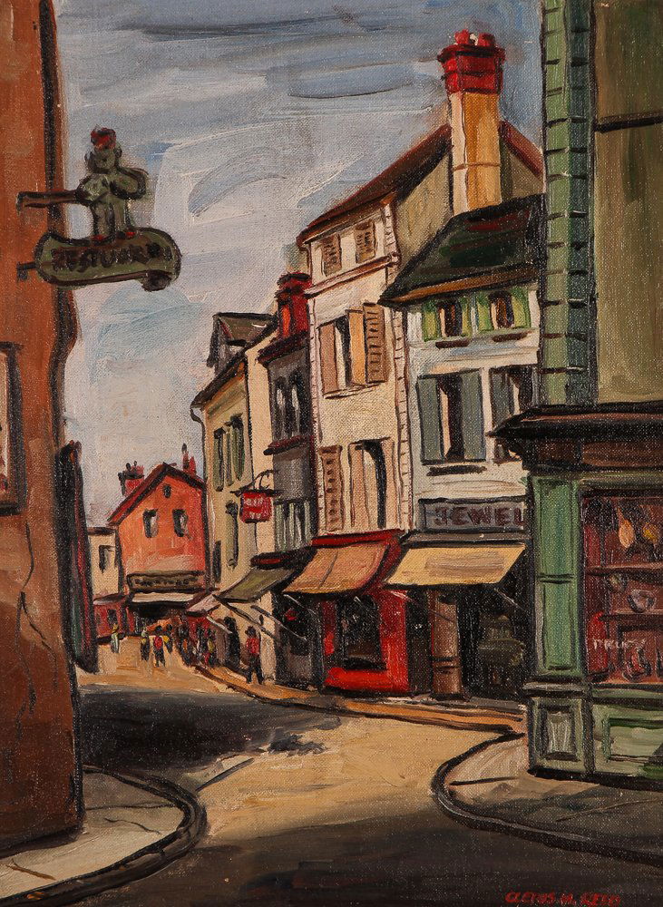 Cletus Reed Painting of Winding Boutique Street (1 of 6)