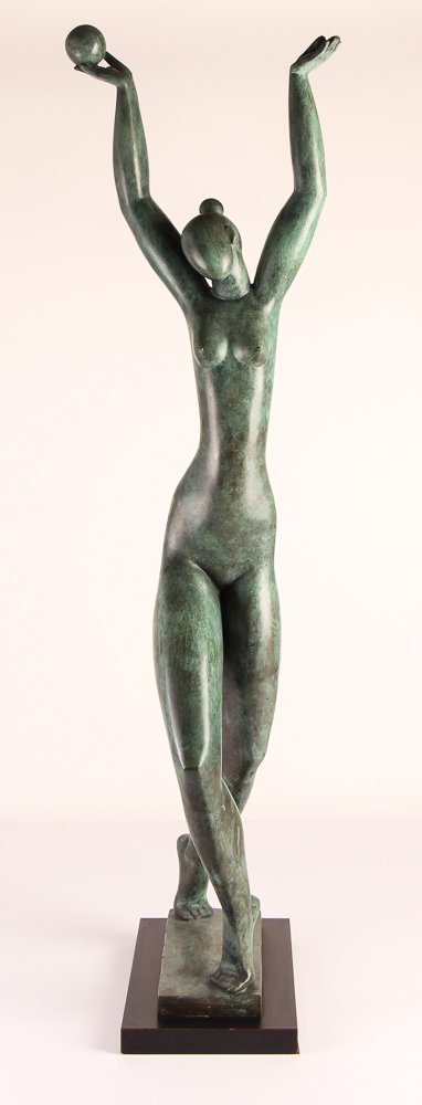 Baruch Saktsier bronze "Girl with Ball (1 of 6)