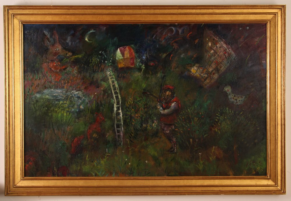 Erno Toth 1988 painting "Holduduar"  (The Fiddler) (1 of 7)