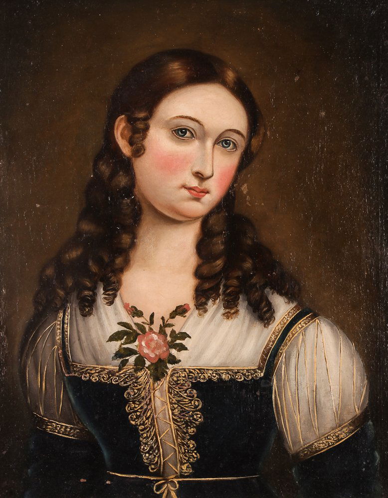 Early 19th C. Half Length Portrait of a Young Woman (1 of 6)