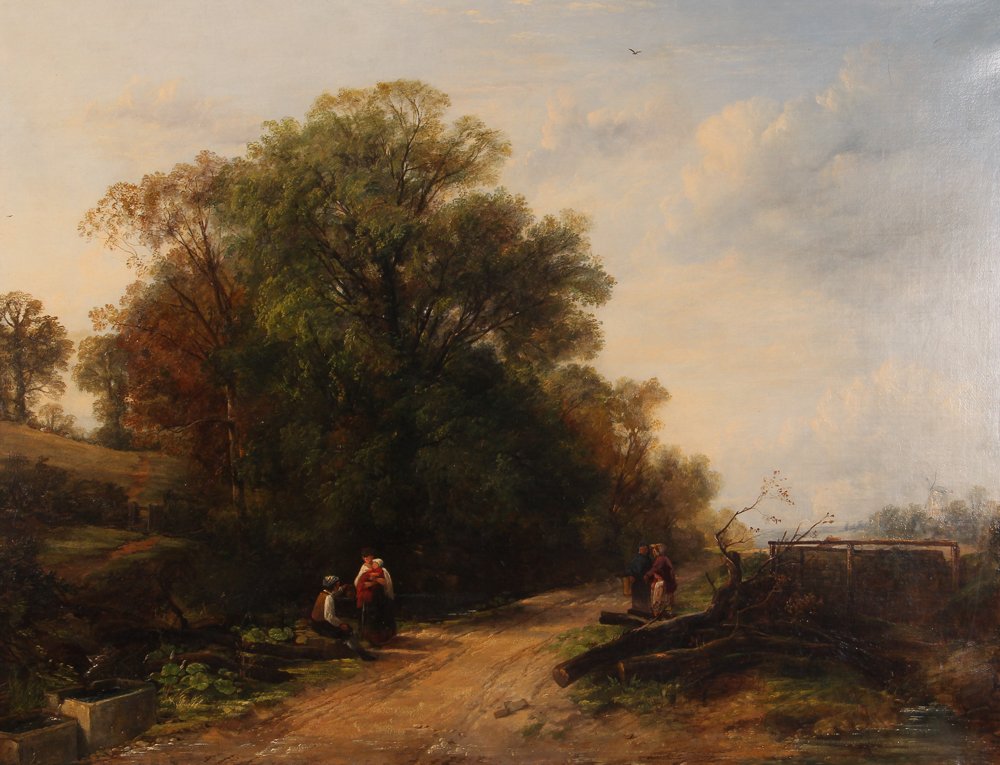 Thomas Creswick ptg. "Figure on the Country Road" (1 of 5)
