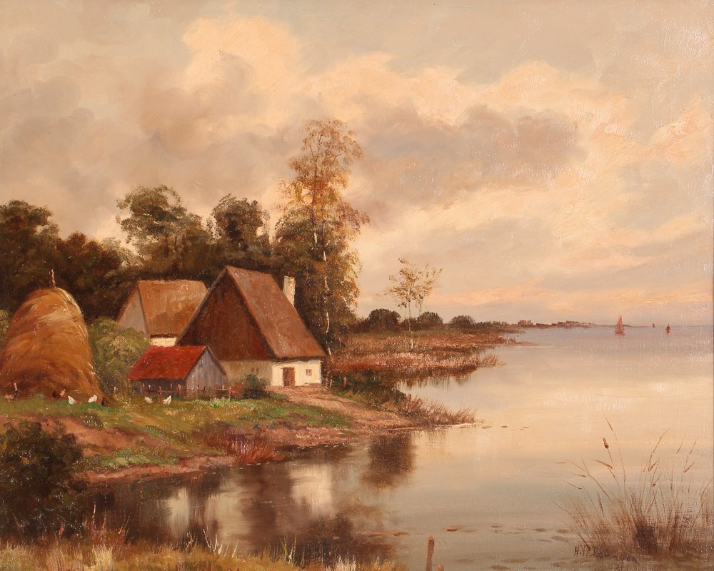 H. Pillinger German 2oth C. "Farm Landscape along the (1 of 6)