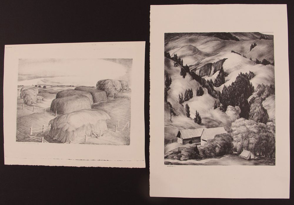 2 Wilfred Readio lithos Barns & Hay and Straw #2 (1 of 4)