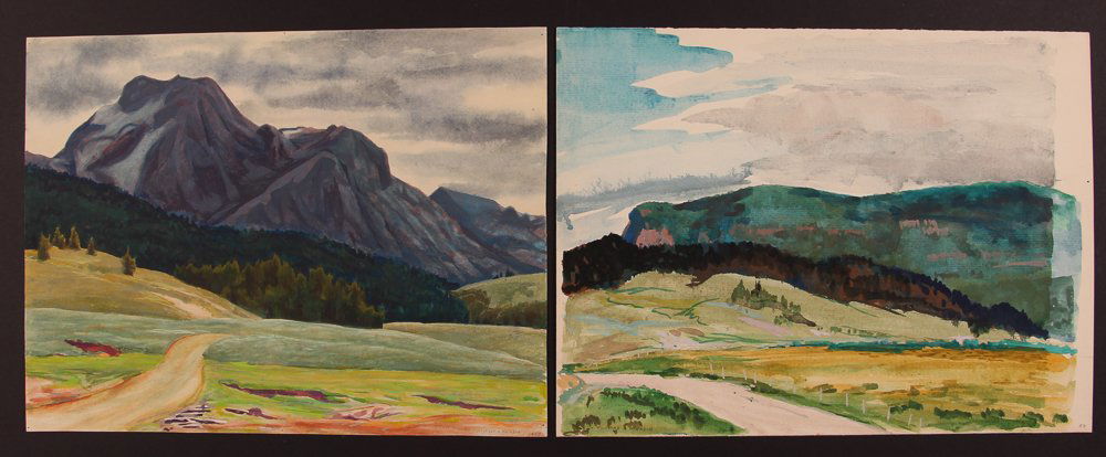 2 Wilfred Readio w/c's "Colorado Foothills" (1 of 2)