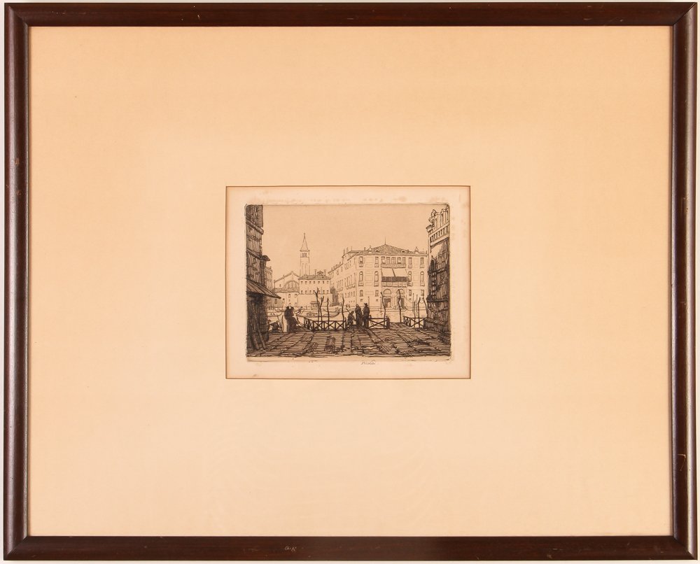Hermann Armour Webster etching "Venice" (1 of 6)