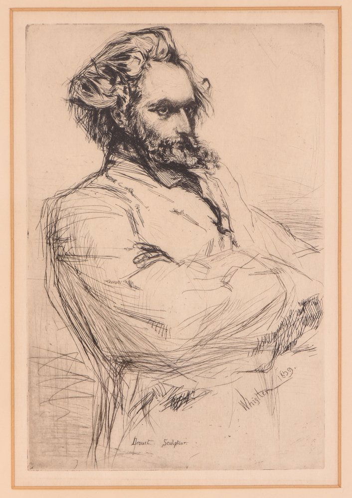 Whistler Drypoint Etching Drouet the Sculptor 1859 (1 of 7)
