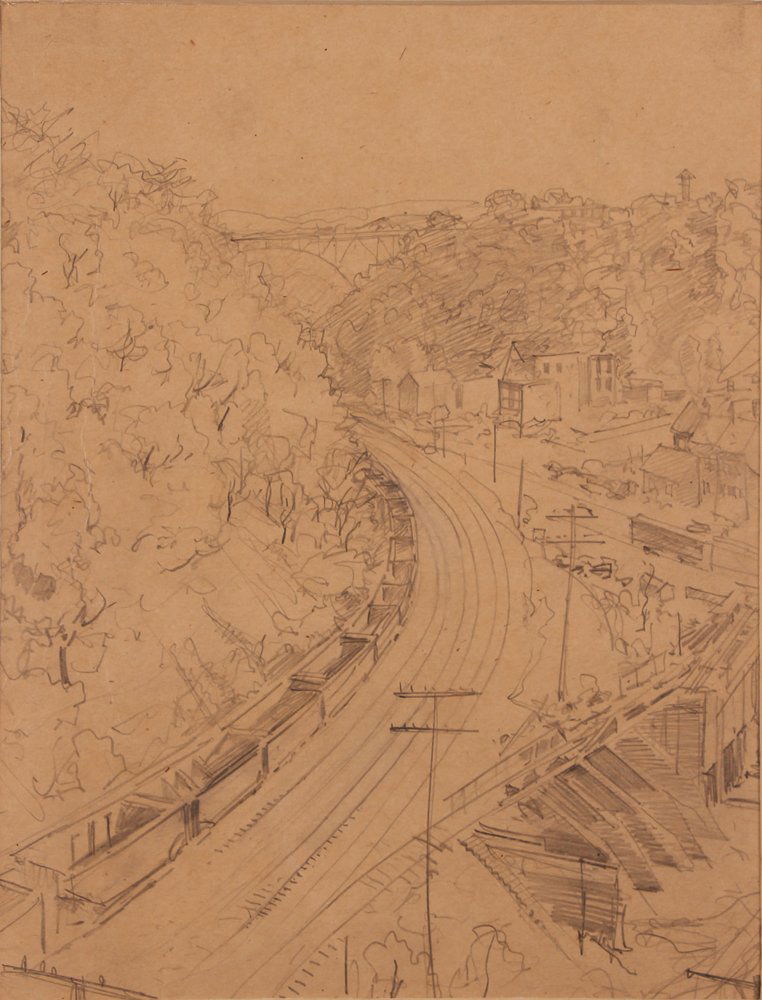 Andrey Avinoff drawing "Pittsburgh Railroad Valley and (1 of 5)