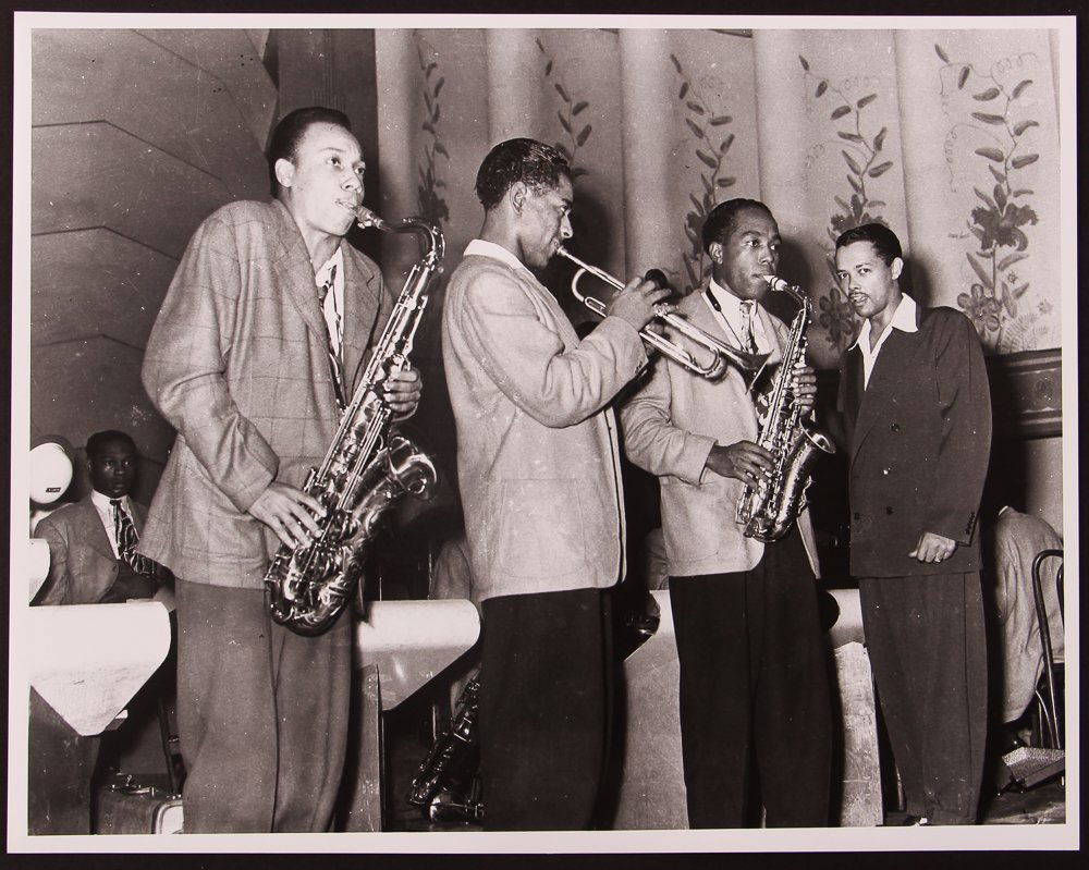 Teenie Harris photo of Lucky Thompson, Dizzy Gillespie, (1 of 2)