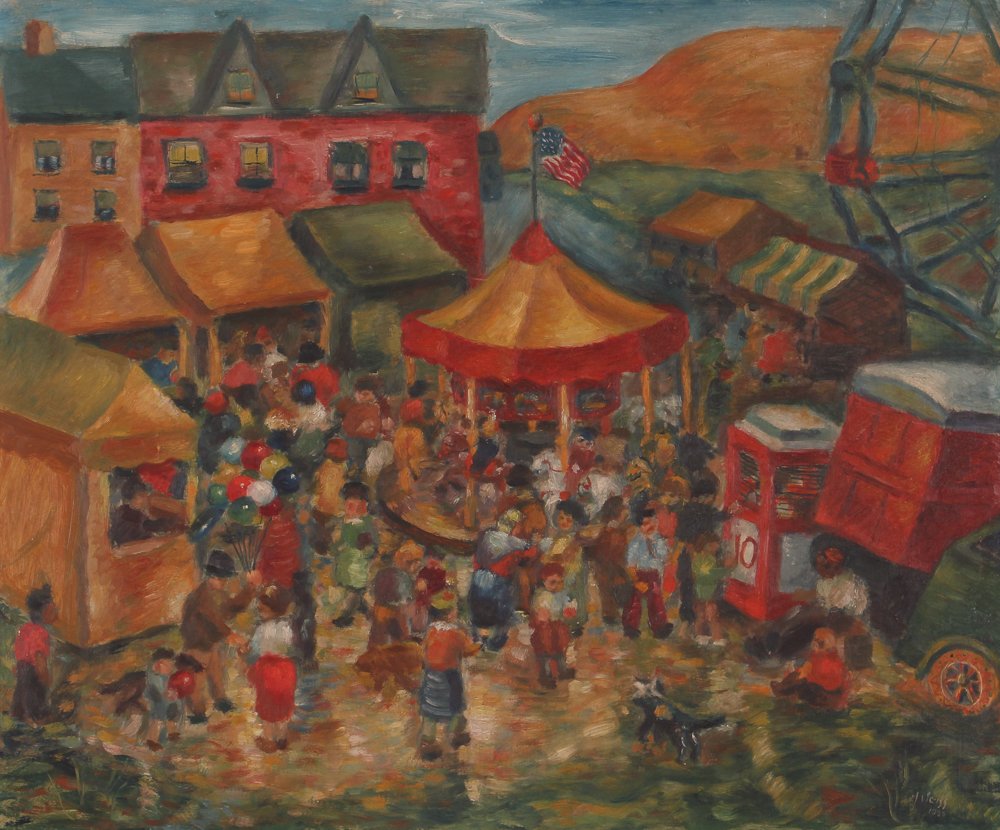 Milton Weiss Fair on the Hill 1938 painting (1 of 5)