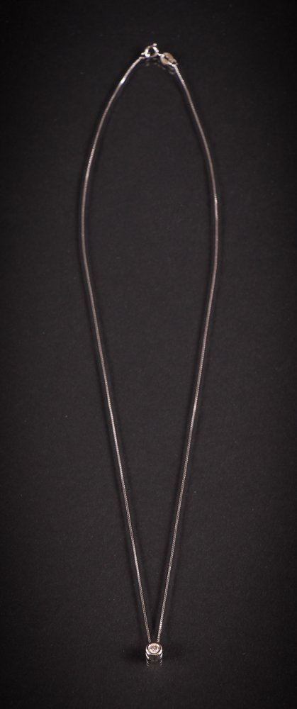 14k White Gold and Bezel Set Diamond on Chain (1 of 6)