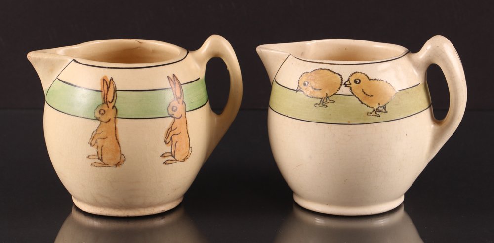 Chick and Bunny Decorated Small Ceramic Pitchers (1 of 8)