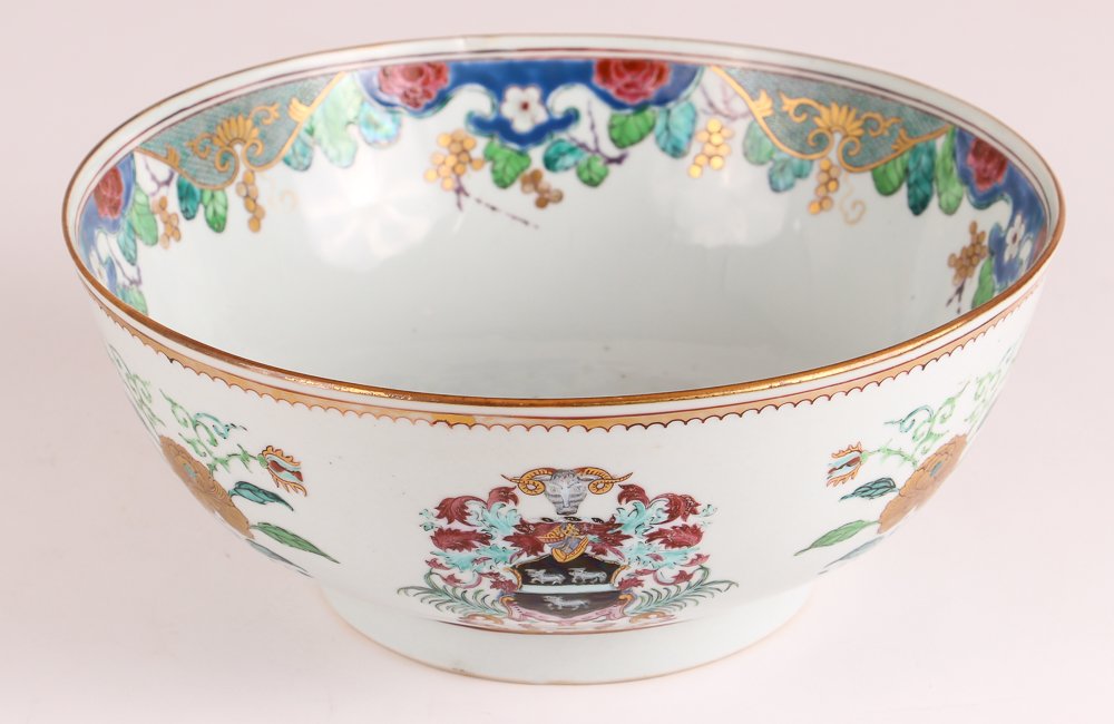 Floral Chinese Export Armorial Porcelain Bowl (1 of 6)