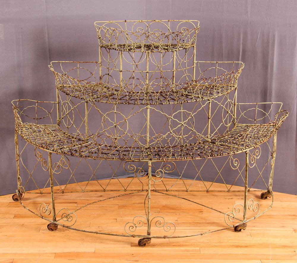 Antique Victorian Iron Greenhouse Etagere & Planter (1 of 10)