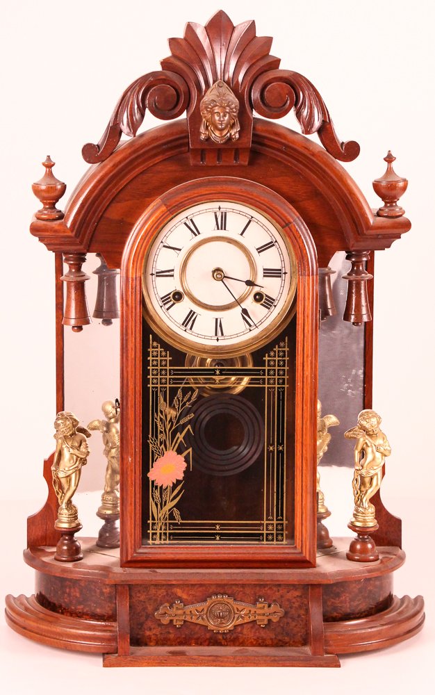 New Haven 'Occidental' Mirrored Mantle Clock (1 of 6)