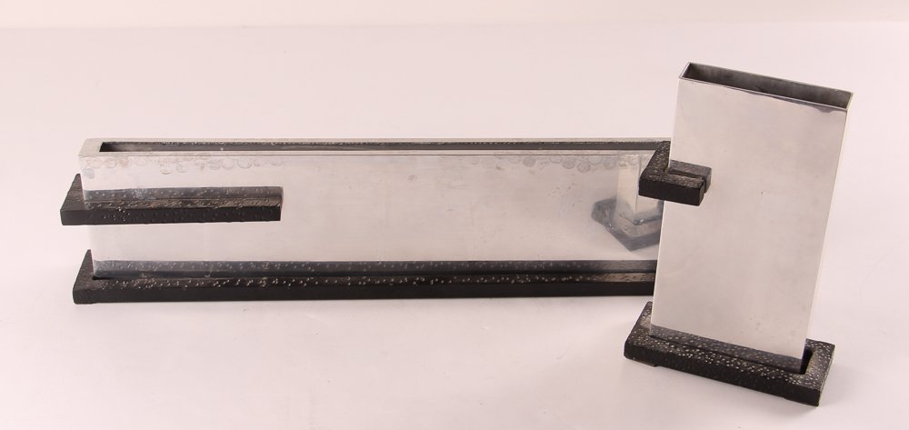 Michael Aram Two "Skyscraper" Vases Aluminum and die (1 of 6)