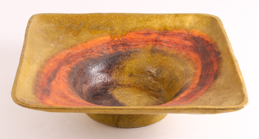 Marcello Fantoni Italian Modernist Lava Glazed Ceramic: Artist:Fantoni, Marcello, Made in Italy, for Raymor Title:Marcello Fantoni Italian Modernist Lava Glazed Ceramic Date:c. mid 20th century Medium:glazed ceramic Dimensions:3.5 x 12.75 x 12.5 inch