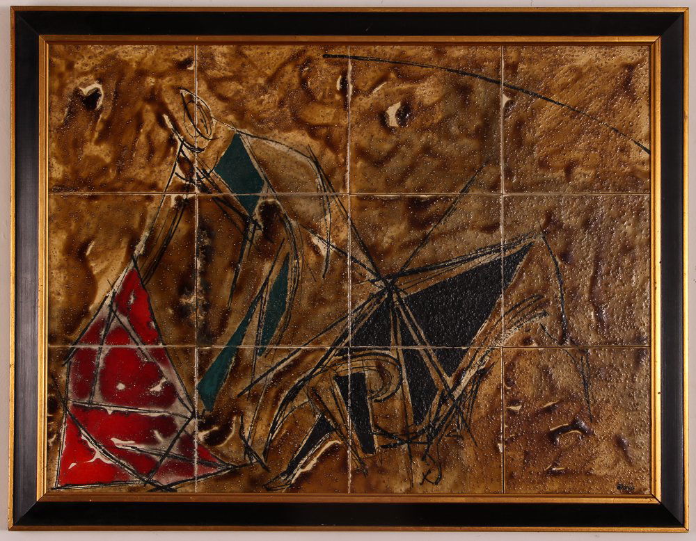 Willard Bond Sailing Composition ceramic wall tile (1 of 7)