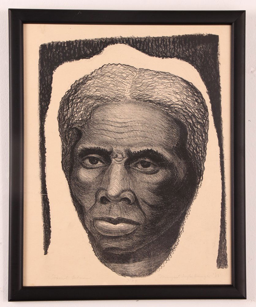 Margaret Burroughs 1953 lithograph "Harriet Tubman" (1 of 5)