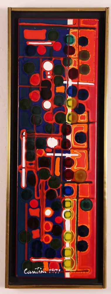 Virgil Cantini 1971 Abstract Enamel on Metal (1 of 5)