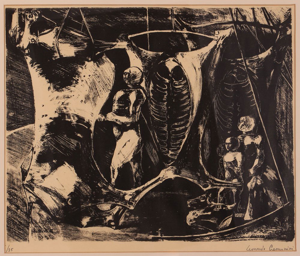 Cremonini Mid-century Etching The Slaughterhouse (1 of 6)