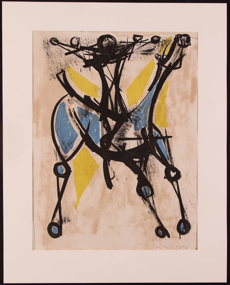 Marino Marini signed lithograph "Horse with Rider" (1 of 4)