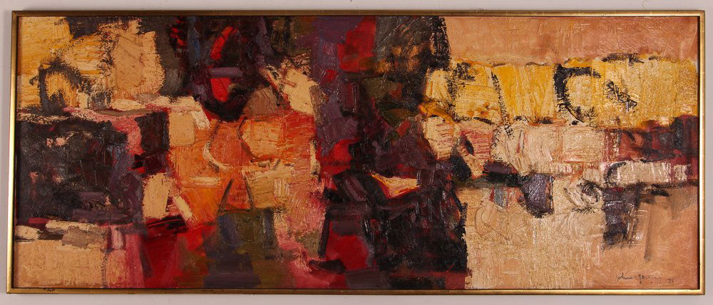 John Chin Young 1975 Textured Abstract ptg (1 of 6)