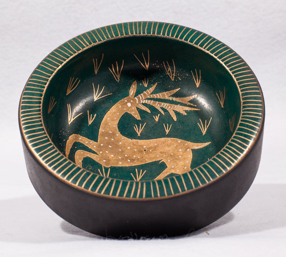 Wayland Gregory Small Bowl w/Deer (1 of 1)