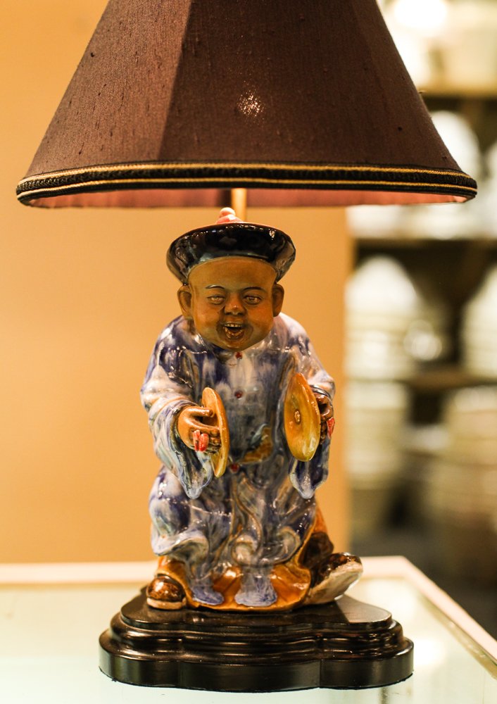 5 Chinese Mud Man Figures, one as lamp (1 of 2)