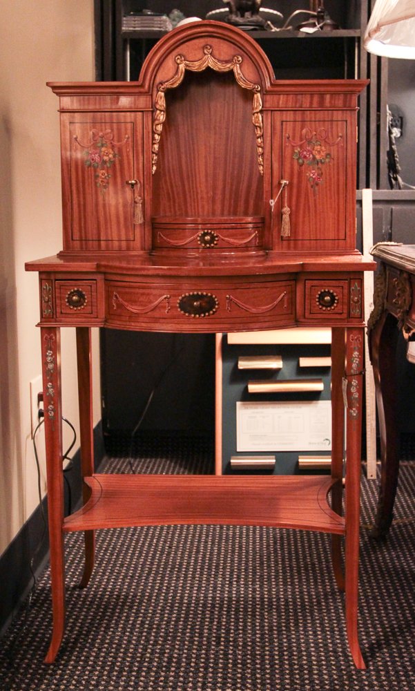 Ladies Desk with Painted Decoration (1 of 1)