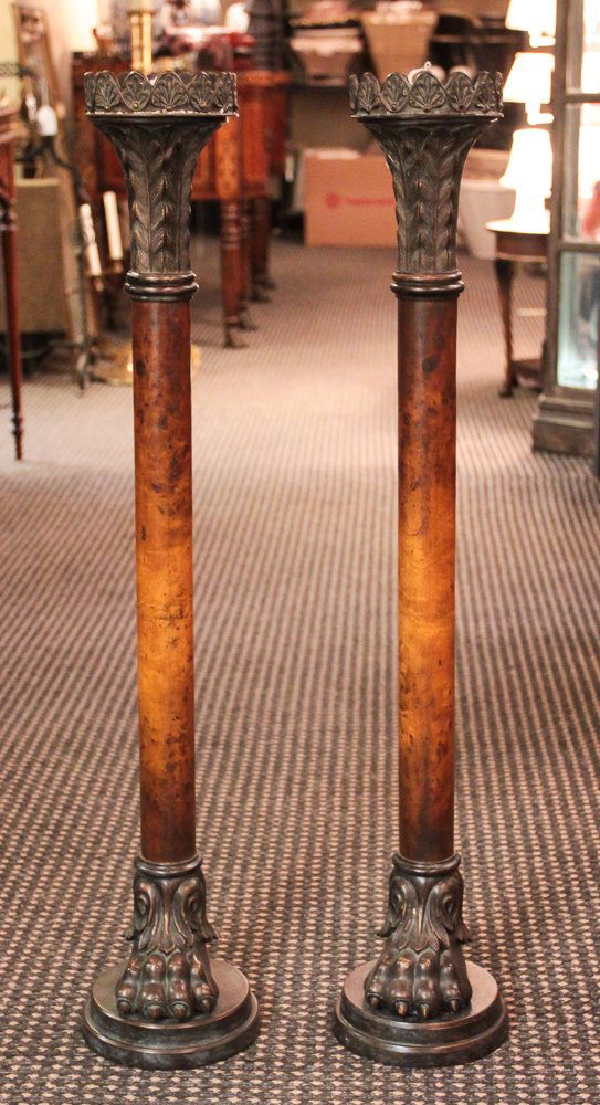 Pair Bronze and Walnut Candlesticks (1 of 1)