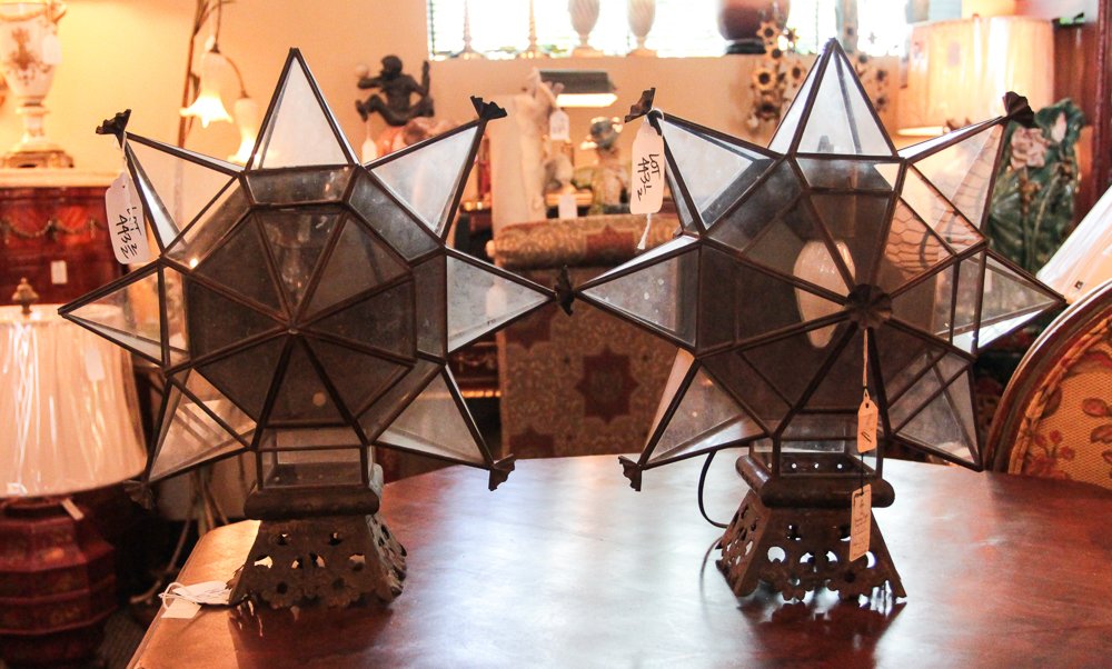 Pair Middle Eastern Star Form Lamps (1 of 1)