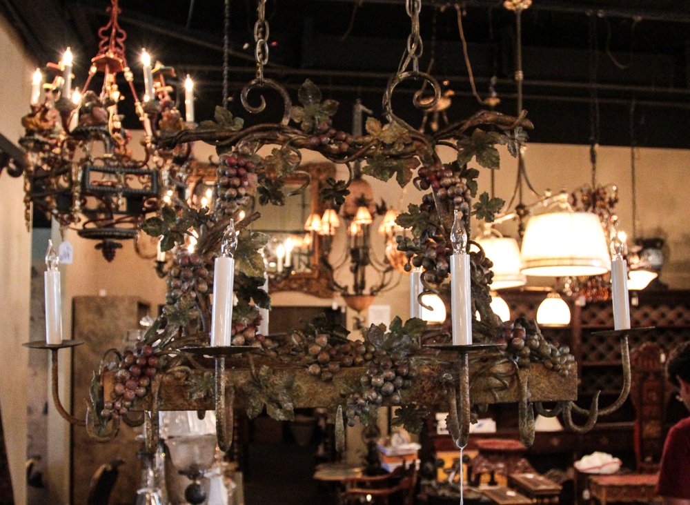 Tole Painted Metal Chandelier (1 of 4)