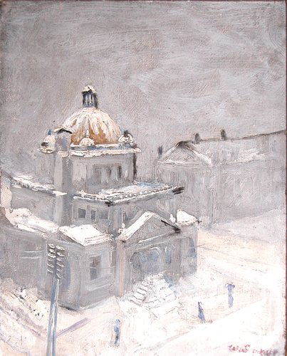 William Speer Old Post Office Pittsburgh in Snow: Post Office Winter Artist: Speer, William W (American, born 1877) A snowy view of The Old Post Office on the North Side later converted to The Children's Museum. Snowy City Views were Speer's specialt