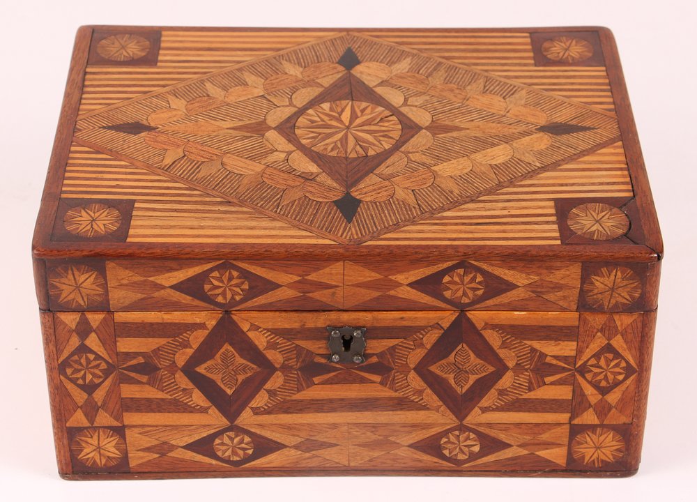 Prison made Folk Art Marquetry Box (1 of 6)